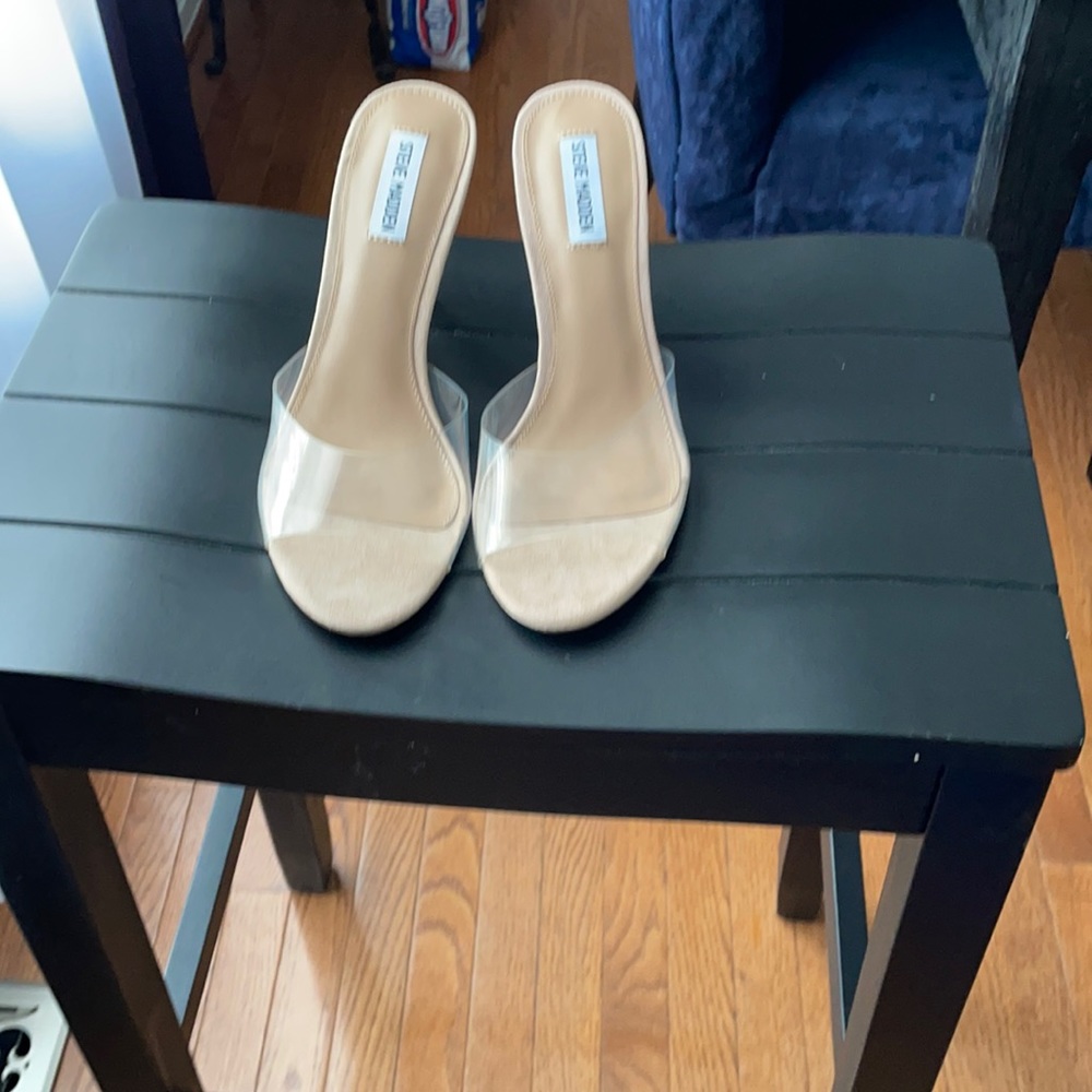 Steve Madden Heels-Errin - Clear and Tan, Size 9.5